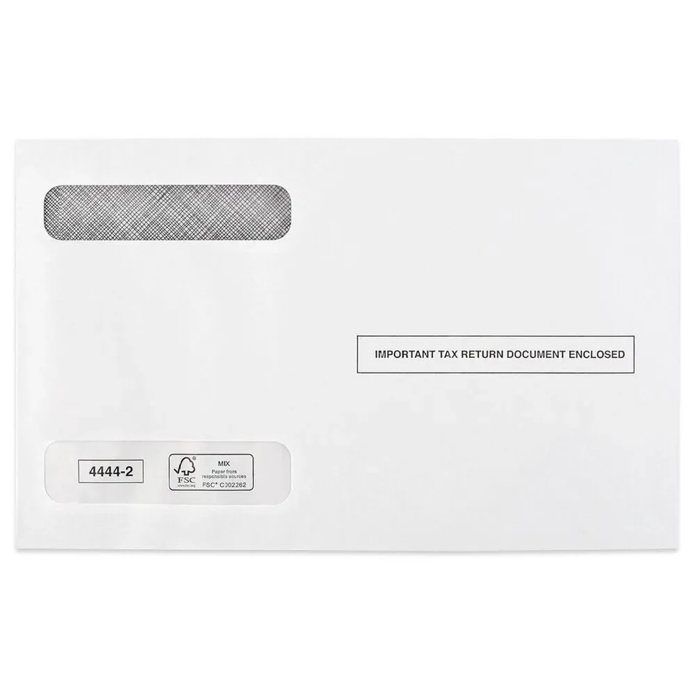 200 Count Tax Envelopes Designed for W2 Forms 4 Up Horizontal Format